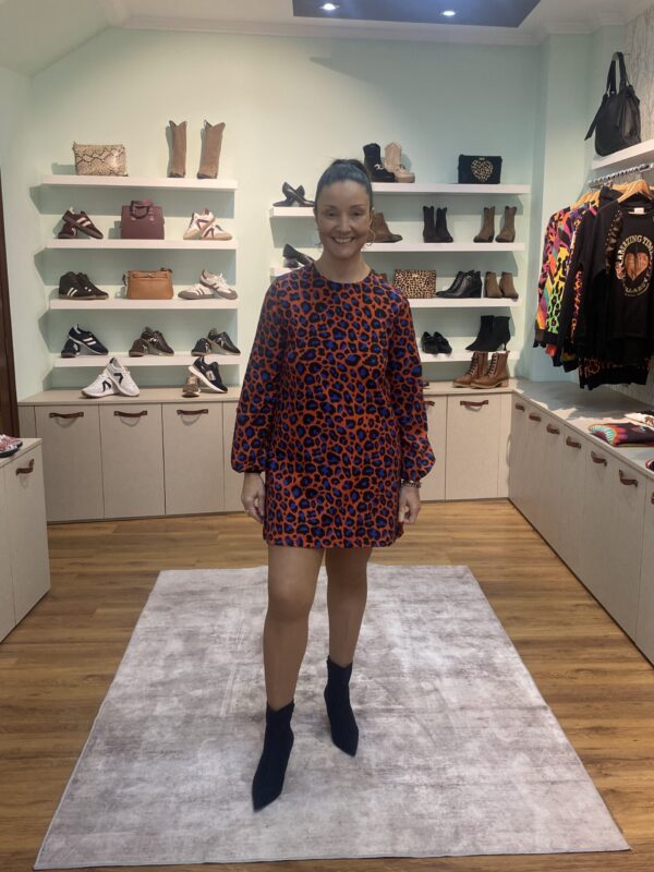 Vestido Amelia Print Caye Azul